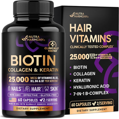 Biotin | Colágeno | Queratina (Frasco 60 Cápsulas)